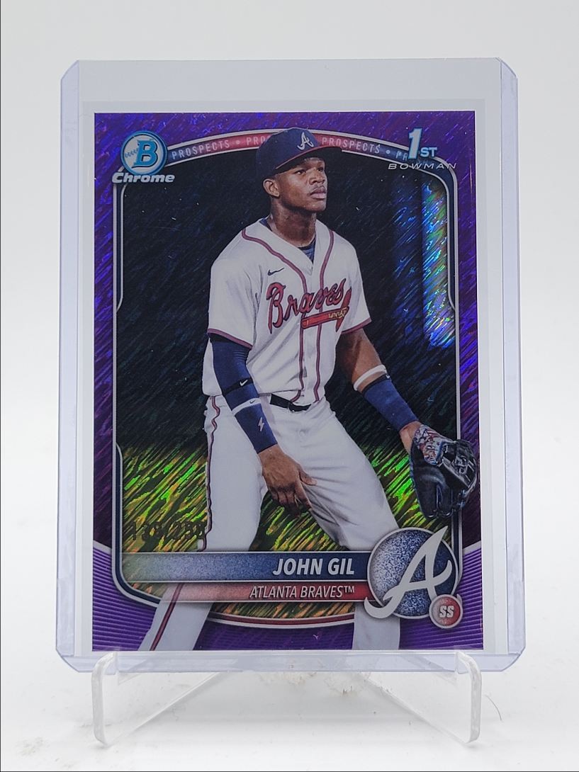 JOHN GIL 2025 BOWMAN CHROME 1ST PURPLE SHIMMER REFRACTOR /250 Q3481