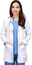 Medical Lab Coat Button-Front Long Sleeve for Classroom Lab  Healthcare