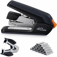 Effortless One-Finger Desktop Stapler   40 Sheet Capacity with 1500 Staples