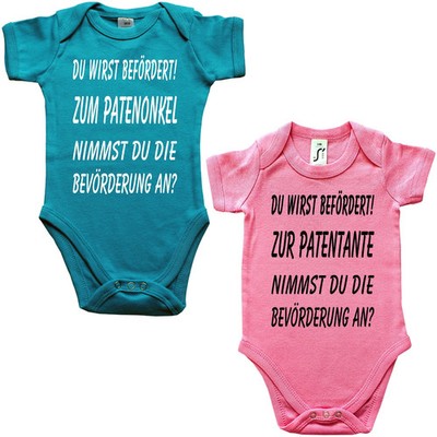 Baby-Body Babybody Bodie mit Druck Patenonkel Patentante Taufpaten Pateneltern