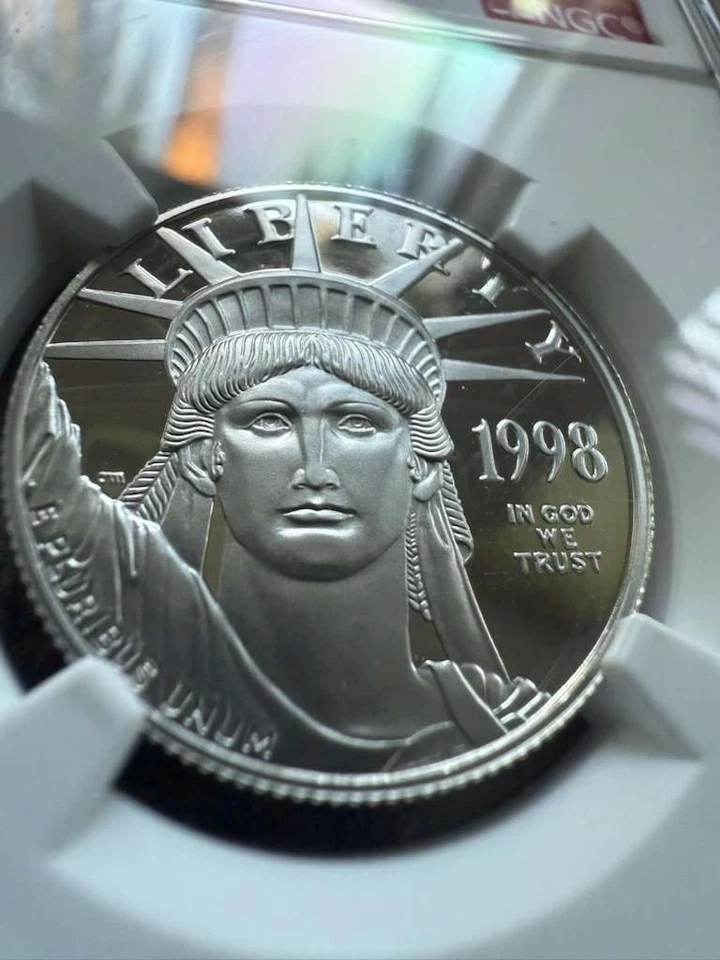 1998-W $50 American Platinum Eagle NGC PF70 Ultra Cameo Mike Castle Signed - Image 3 of 4