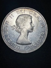 1964 Canada Silver Dollar, NO DOT, Charlottetown Confederation.