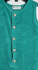 VTG 90s Toddler Girl 4T GREEN Corduroy Bib Overalls Parachute RARE HTF
