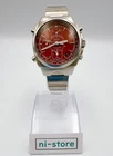 SEIKO Chronograph 7T32-9000 SUS Telemeter Quartz Watch Red Dial Vintage - Rank B