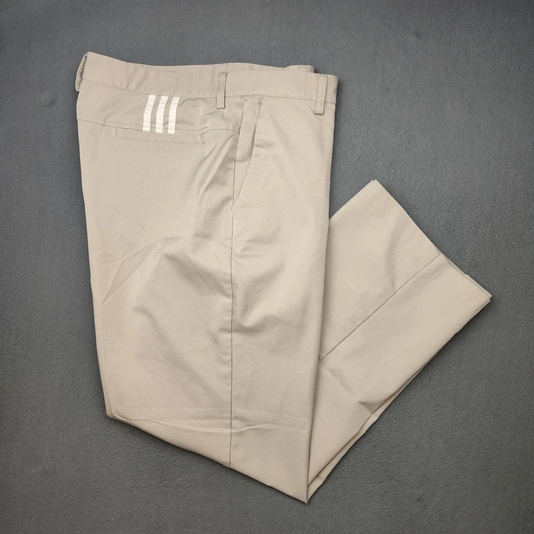 Adidas Pantalone Uomo 36x30 Marrone Climalite Golf Performance Elasticizzato Chino Lavoro