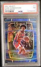 2021-22 Panini SELECT Cade Cunningham Concourse BLUE PRIZM Rookie RC #11 PSA 7