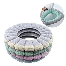 4Pcs Soft Toilet Seat Cover Pads Thicker Warmer Stretchable Washable Cloth
