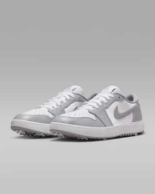 Air Jordan 1 Low G Spiked Golf Shoes Wolf Grey White Men's | Size