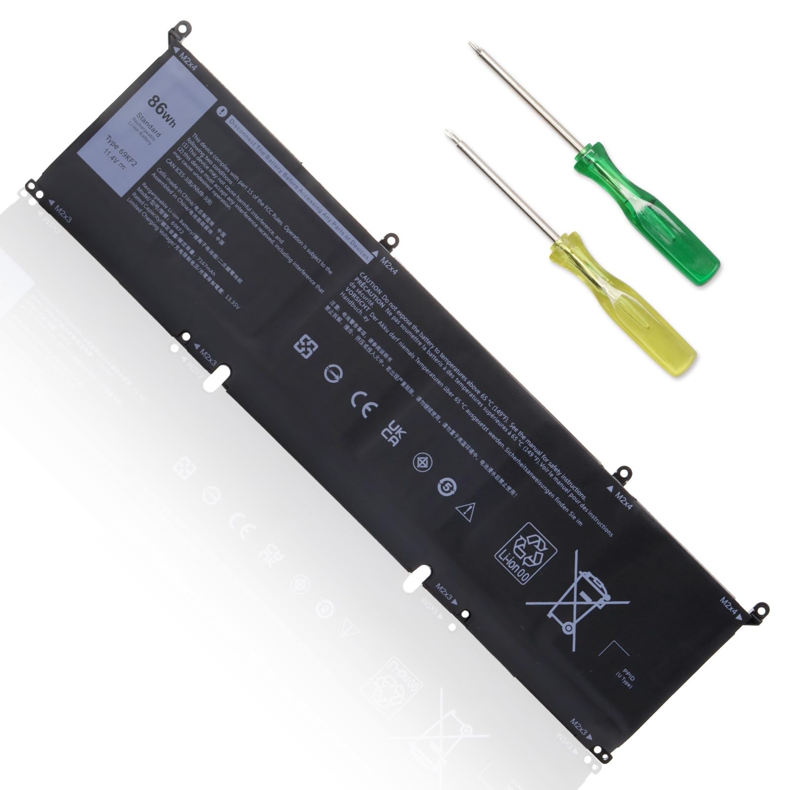 Batteria 69KF2 per Dell XPS 15 9500 9510 | 86Wh Ricambio Professionale