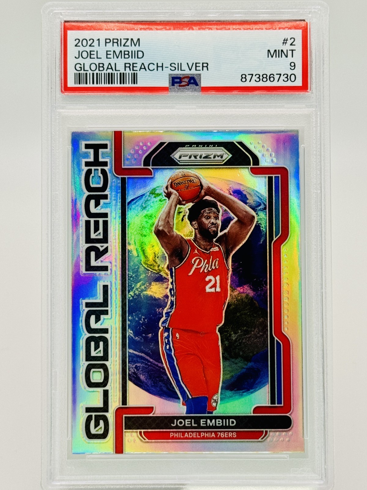 2021-22 Panini Prizm - Global Reach Joel Embiid #2 Silver Prizm