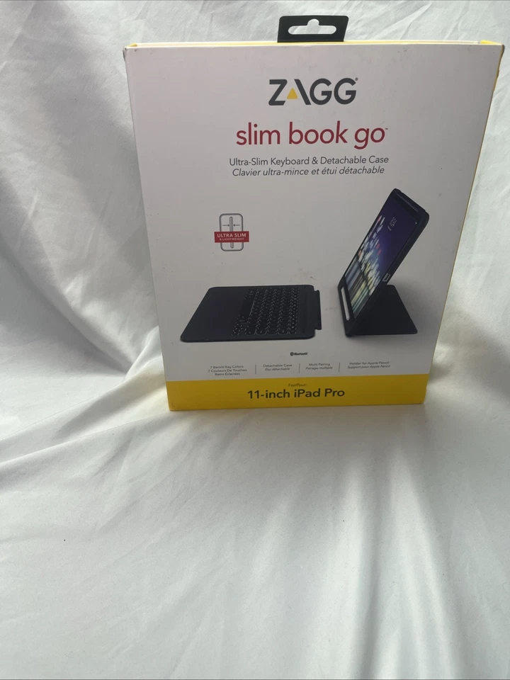Funda tipo folio con teclado ZAGG Slim Book Go para iPad Pro (11 pulgadas 1ª generación) - Negra NUEVA Foto 3 de 4