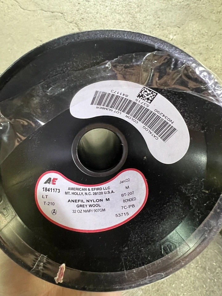 Grey Wool Color Nylon Thread 32 Oz Made in USA by A&E T210 Bonded Nylon - Image 2 of 2