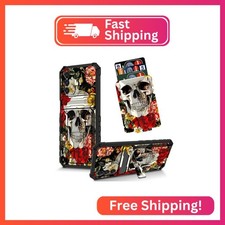 Dikoer for Samsung Galaxy S22 Ultra 6.8" Kickstand Case with Card Holder, Dual L