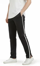 Zylioo Men's Tall Track Pants, Summer Large Extra Tall, Black-white 
