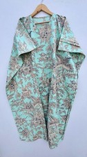 Indian Cotton Green Floral Printed Kaftan Dress Women's Clothing Kaftan Dress US