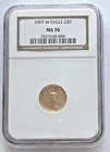 2007 W American Eagle $5 GOLD NGC MS70  Coin 1/10 Oz Bullion