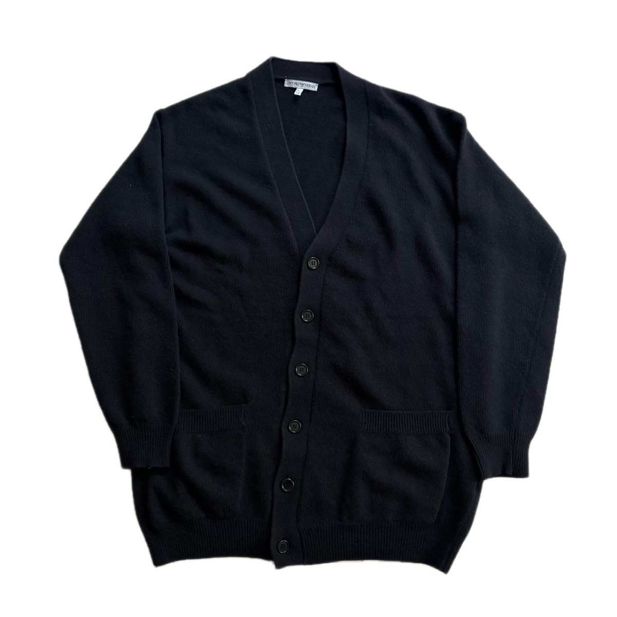 トップス 90's EMPORIO ARMANI Black Wool Cardigan 80s 90s Emporio Armani Lana wool cardigan BLACK | eBay