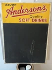 Vintage Anderson’s Quality Soft Drinks Menu Board -Tin Tacker 50-60’s