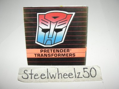 Vintage Transformers G1 Pretender Micromaster Insert Catalog Brochure 1988 RARE