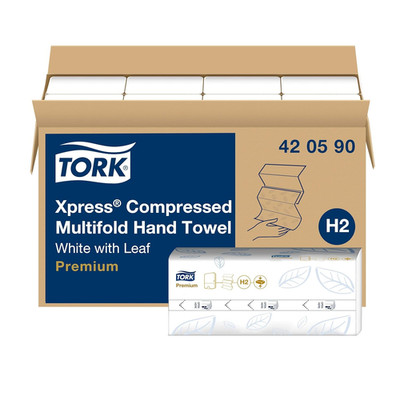 Xpress Compressed Multifold Hand Towel White H2, Premium, Soft and Absorbent, 12