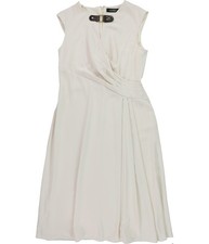 Ralph Lauren Womens Pleated Midi Dress, natural, 8