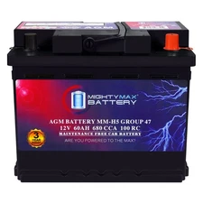Mighty Max MM-H5 12V 60AH 680CCA Replaces EverStart Platinum Automotive Battery