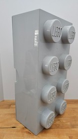 Gray Lego Storage Brick Cube Stackable 8 Stud Box Container 9.75&rdquo; X 19&rdquo; X 7&rdquo;
