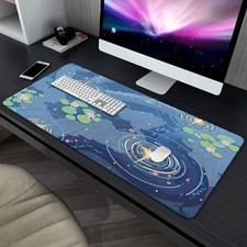 40 90cm Oversized XXL Gaming Mouse Pad with Pond Pattern  Floral Design - Non-S