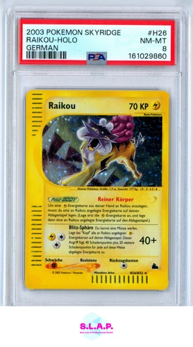 RAIKOU-HOLO GERMAN POKEMON SKYRIDGE 2003 H26 PSA 8