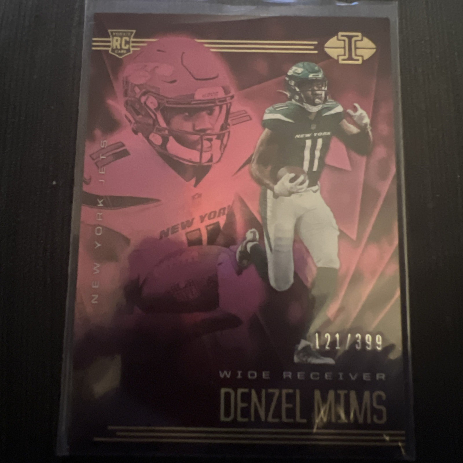 2020 Panini Illusions - Denzel Mims #24 Trophy Collection Pink /399 (RC)