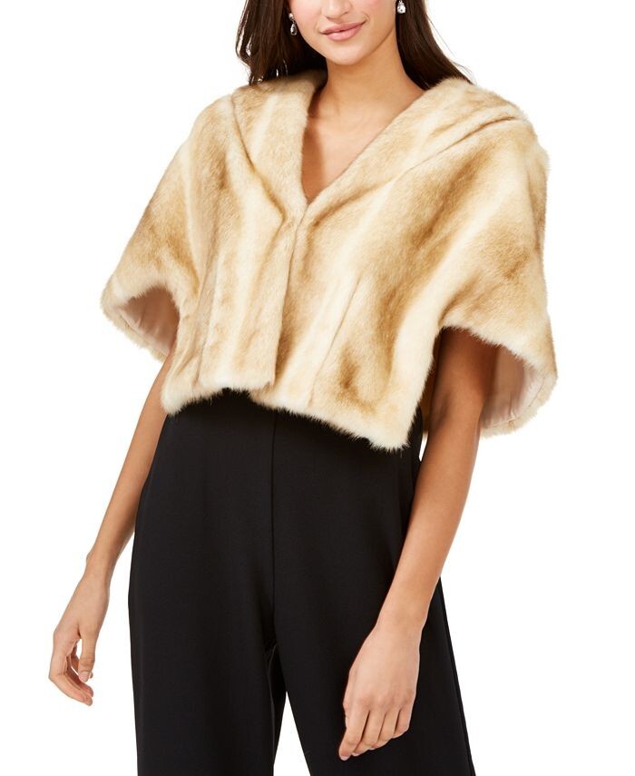 eliza j faux fur shawl