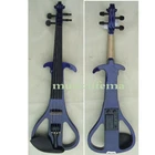 4/4 electric  violin  case bridge string cable rosin ebony pegs headphone BLUE2