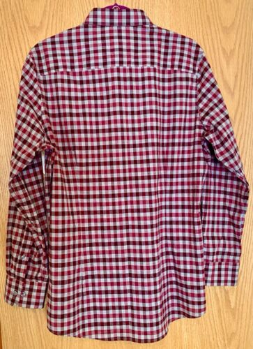 PURPLE Button front Plaid Check Stretch Slim Fit L/S Shirt Bar III sz. Men's M - Picture 3 of 8
