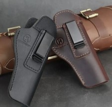 Colt 1911 Leather Gun Holster 5" - Concealed Carry Right Hand Black