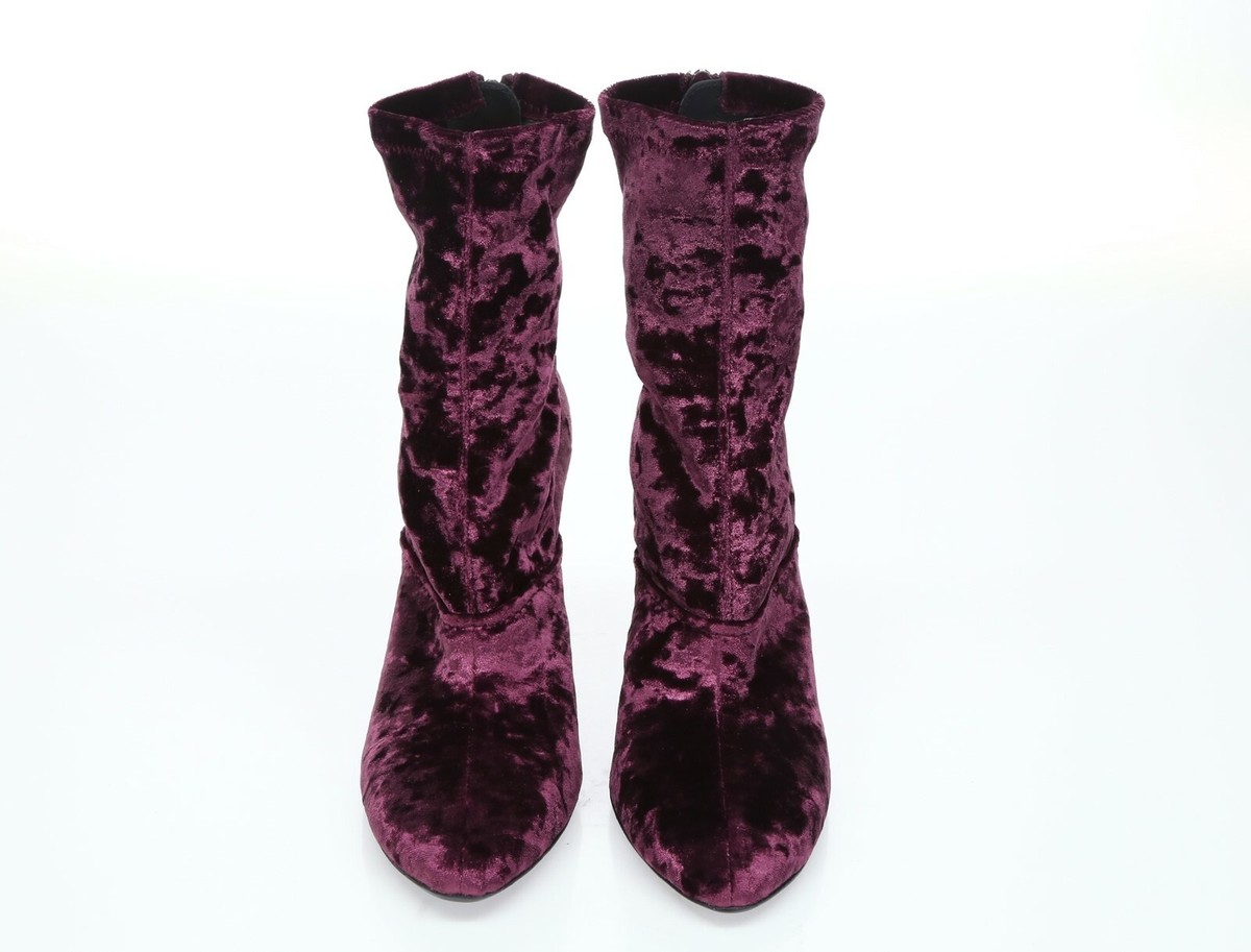 3.1 Phillip Lim Kyoto Crushed Velvet Purple Booties sz. 38.5