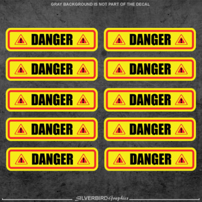 10x Danger sticker decals / industry / warehouse / caution / warning / vinyl 3M