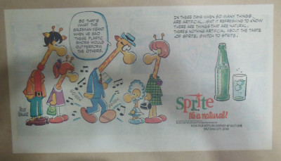 Sprite ad: Funny Mort Walker Giraffe Artwork! 1969 ''New Shoes'' Size: 7.5 x 15 in