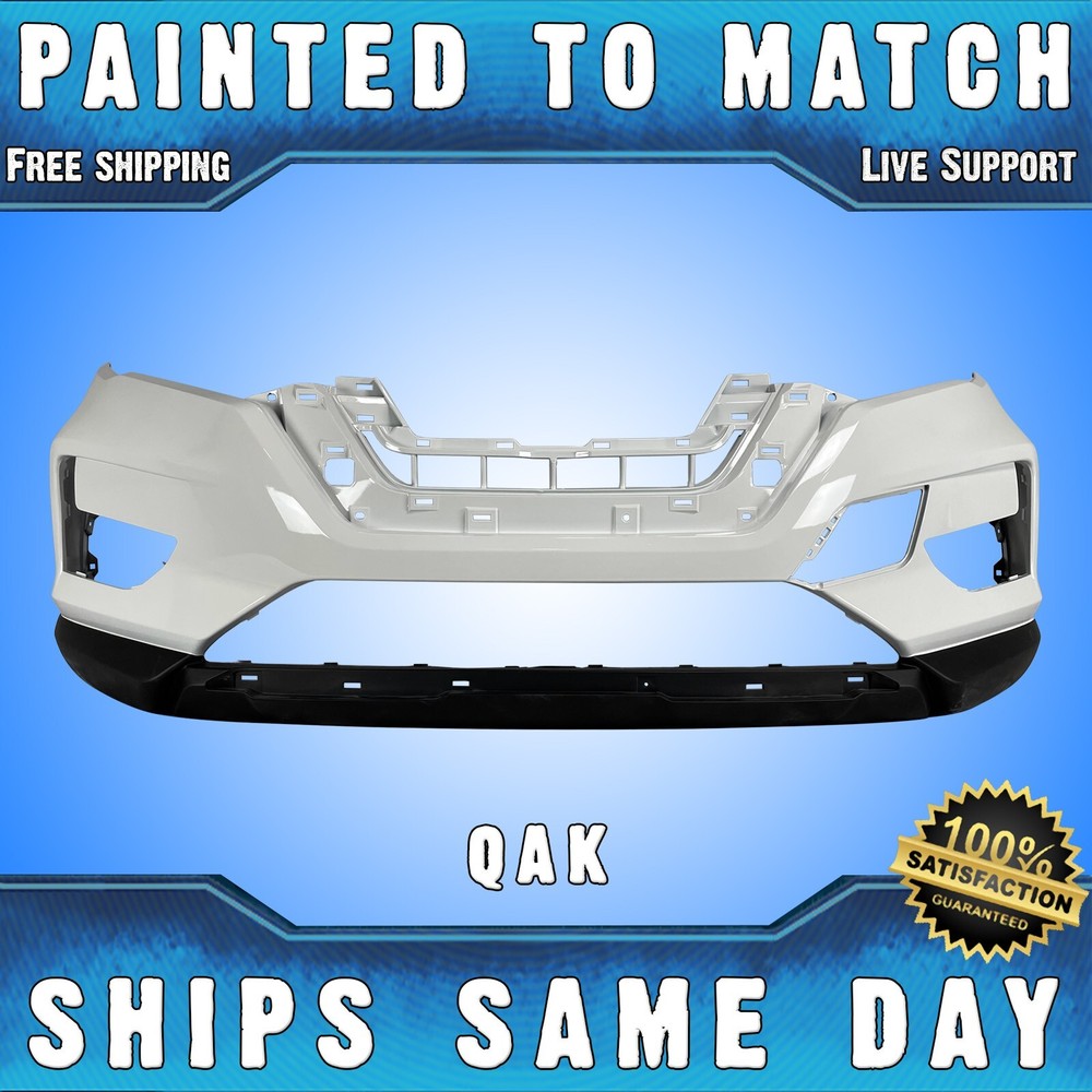 NEW *Painted QAK Glacier White* Front Bumper Cover for 2017-2020 Nissan Rogue