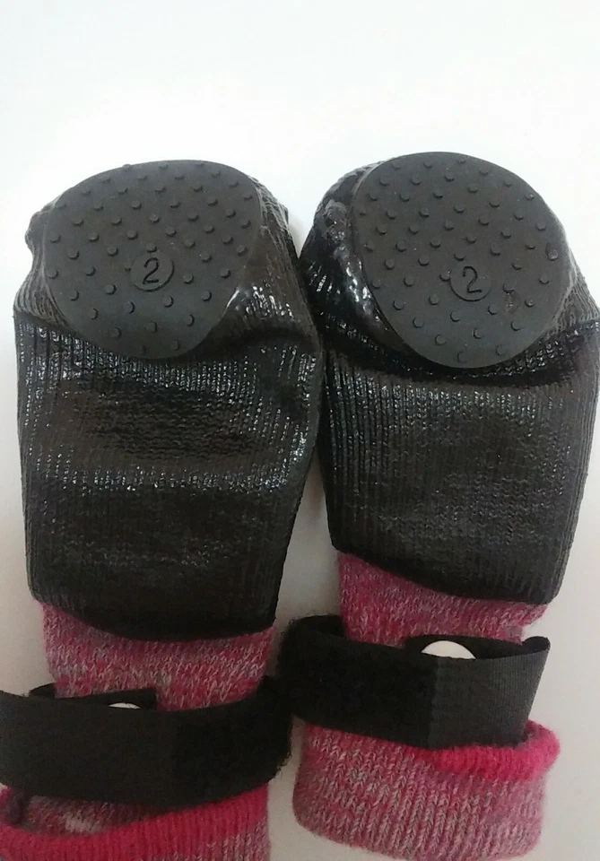 Silver Paw собаки ботинки обувь Sz. 2 Всесезонный черный/розовый - Изображение 3 из 4