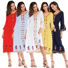 Ukrainian Embroidered Dress Vyshyvanka Boho Dress V-Neck Ethnic Summer Cocktail