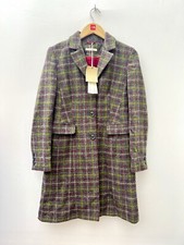 Vintage Laura Ashley 100% Wool Tartan Plaid Button Up Coat Women's Size Uk 10