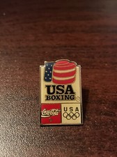 Vintage Coca-Cola Coke Olympics Team USA Boxing Event Lapel Hat Pin