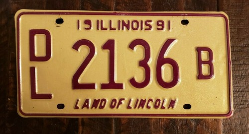 1991 Original Paint Illinois Dealer License Plate Dl 2136 B Fast Free Ship Ebay