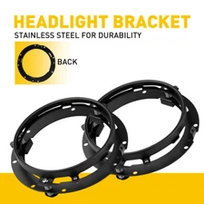 2X Round 7Inch LED Headlight Mounting Ring Bracket Adapter for Harley Touring A