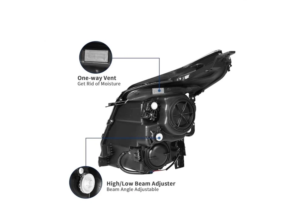 For 2010-2016 Cadillac SRX Halogen w/LED Projector Headlights Left+Right Side Foto 4 de 4