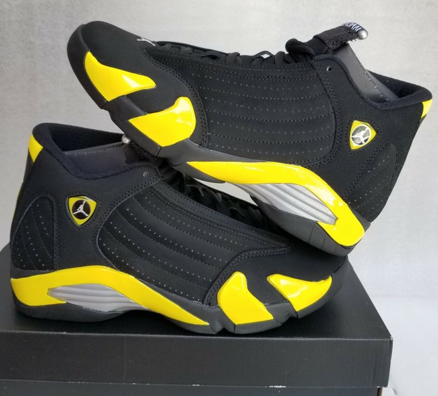 black and yellow jordan 14s