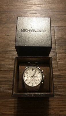 100 Auth Michael Kors Men's Stainless Steel Gage Chronograph Watch