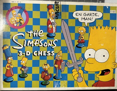 Vtg The Simpsons 3D Chess Set Board Game From 1991. Missing 1 Piece