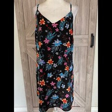 Cotton:ON Extra small black floral spaghetti strap dress