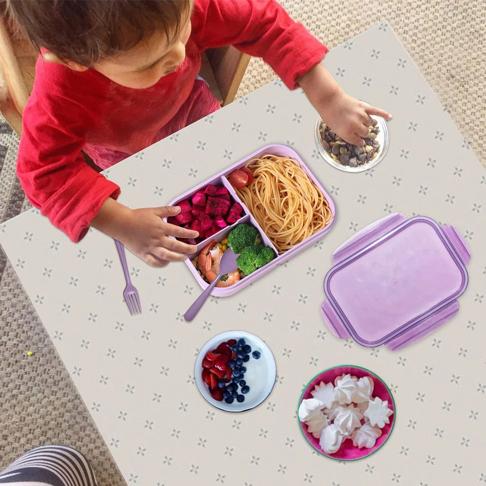 ASYH 3-Compartment Bento Lunch Box for Kids and Adults Classic Design